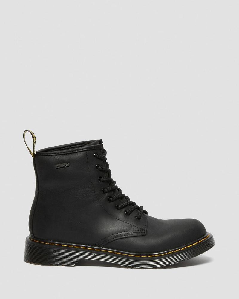 Black Kids' Dr Martens Youth 1460 Waterproof Leather Casual Boots | CA 665BEX